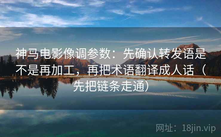 神马电影像调参数：先确认转发语是不是再加工，再把术语翻译成人话（先把链条走通）