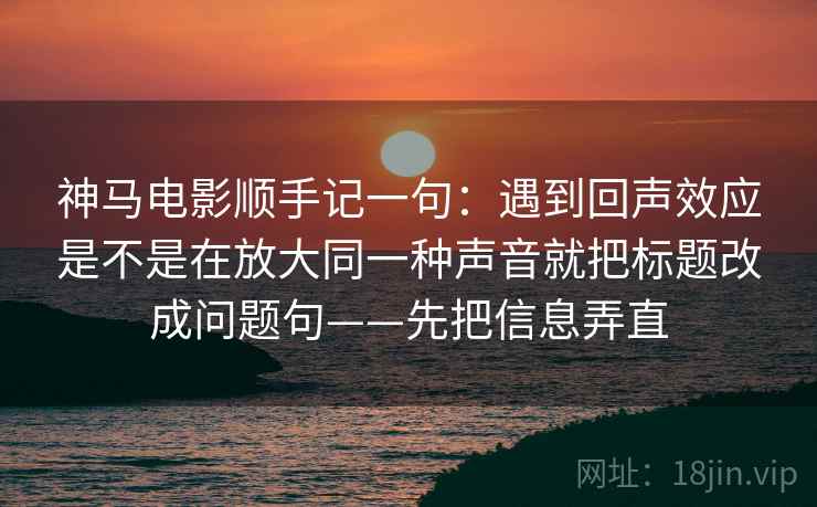 神马电影顺手记一句：遇到回声效应是不是在放大同一种声音就把标题改成问题句——先把信息弄直